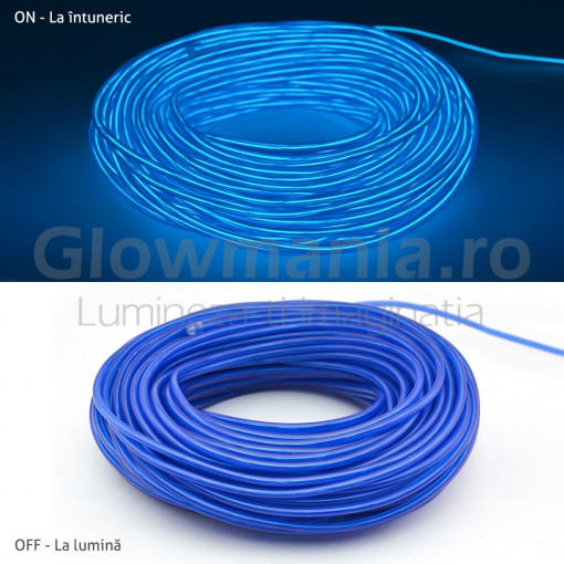 Fir electroluminescent neon flexibil el wire 3,2 mm culoare albastru deschis