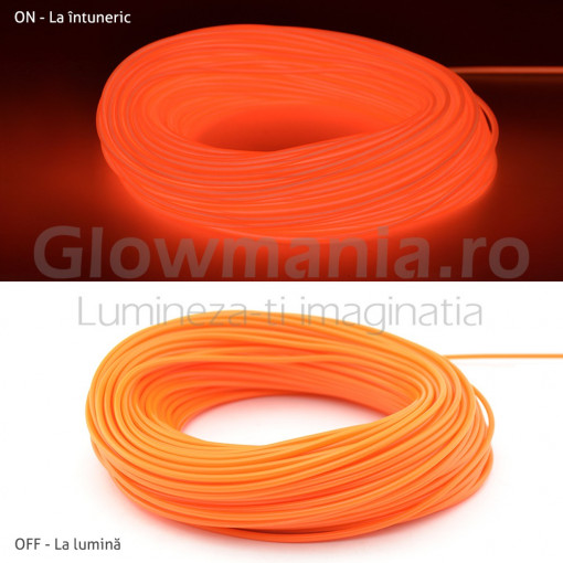 Fir electroluminescent neon flexibil el wire 5 mm culoare portocaliu