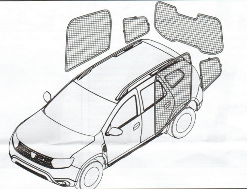 Perdele interior Dacia Duster II 2018 -> ( PRODUS DE FABRICA )