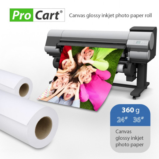 Rola foto glossy bumbac canvas, 360g lungime 30 m