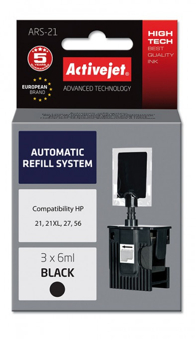 Sistem kit automat de refill black pentru hp 21 hp 27 hp 56 activejet
