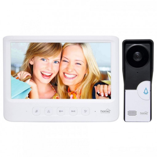 Video-interfon cu fir, ecran lcd 7 inch, infrarosu, alb, home