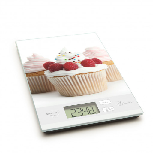 Vog und Arths - Cântar de bucătărie, 5 kg, model „muffin cu mure”