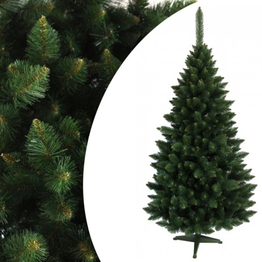 Brad artificial de craciun, aspect pin himalaya, varfuri ascutite, inaltime 220 cm, suport inclus