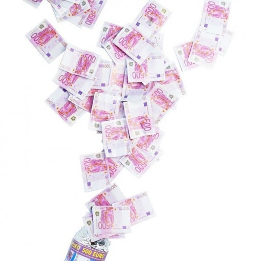 Confetti bani falsi euro, tun 80 cm, pentru petreceri si aniversari