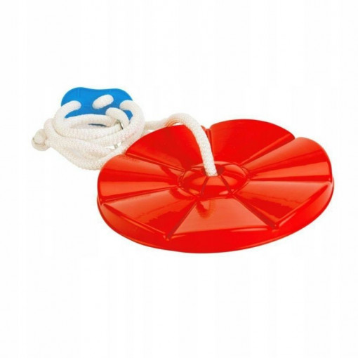 Leagan rotund in forma de floare, pentru copii, franghie cu inel metalic, exterior/interior, diametru 27.5 cm