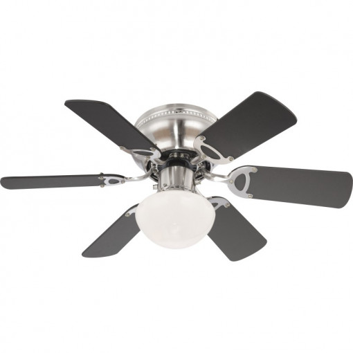 Ventilator cu lustra 60w, montare tavan, e27, 6 palete, 3 viteze, ip20