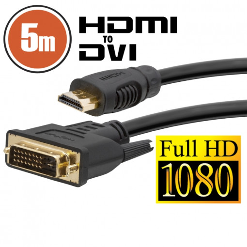 Cablu DVI-D / HDMI • 5 mcu conectoare placate cu aur
