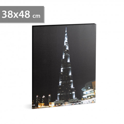 FAMILY POUND - Tablou cu LED - "Burj Kalifa", 2 x AA, 38 x 48 cm
