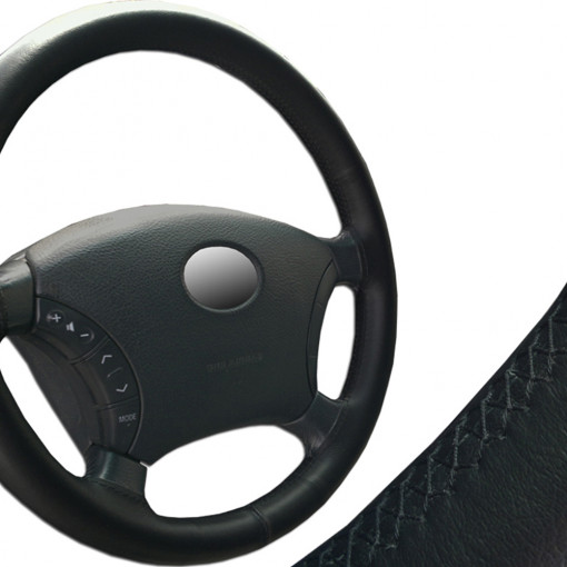 HUSA VOLAN CU SNUR PIELE NATURALA ONE LINE NEGRU 39-41 CM