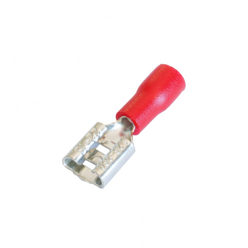 SET 100 PAPUCI ELECTRICI TERMINALI IZOLATI ROSII MAMA 6.3X0.8MM
