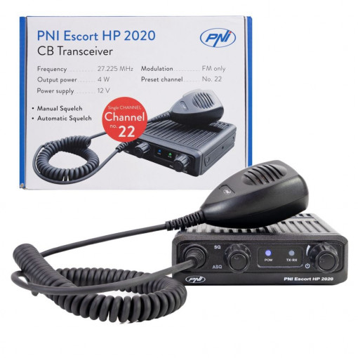 Statie radio CB PNI Escort HP 2020 un singur canal 22 frecventa 27.225 MHz,fara zgomot