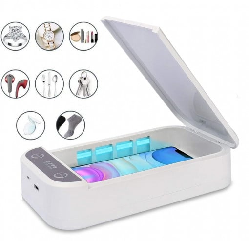 Sterilizator uvc 3 in 1 pentru obiecte mici, smartphone, functie aromaterapie, mufa usb