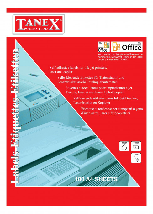 Top 100 bucati etichete autoadezive albe tanex dimensiuni 4/a4 (105x148,5mm)