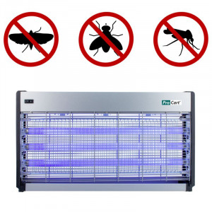 Aparat antiinsecte profesional uv 3x20w, raza 350 mp, antitantari, grilaj metalic, argintiu, procart® - Img 2