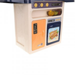 Bucatarie copii, abur rece, efecte sonore si lumini, circuit inchis robinet apa, 65 piese, 93x71x28 cm - Img 14