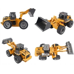 Buldozer cu telecomanda, lumina led, tractiune 4x4, rotire 360 grade, reincarcabil usb - Img 3