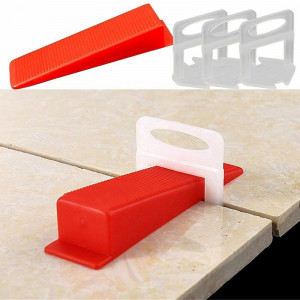 Cleme nivel placi gresie, 1 mm, set 100 bucati - Img 3