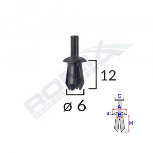 CLIPS FIXARE ELEMENTE EXTERIOARE PENTRU OPEL 8X12MM - NEGRU SET 10 BUC - Img 1