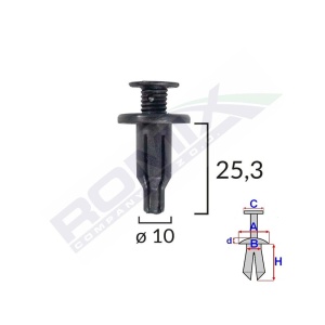 CLIPS FIXARE PENTRU HONDA/HYUNDAI/LEXUS/TOYOTA/KIA - FIXARE MASCA FATA - NEGRU SET 10 BUC - Img 4