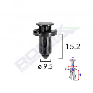 CLIPS FIXARE PENTRU NISSAN/HONDA/SUBARU 9.5X15.2MM - NEGRU SET 10 BUC