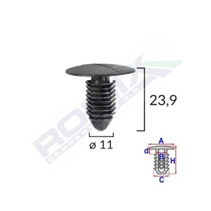 CLIPS TAPITERIE PENTRU GM 11X23.9MM - NEGRU SET 10 BUC - Img 3