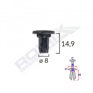 CLIPS TAPITERIE PENTRU RENAULT LAGUNA/SCENIC II SET 10 BUC - Img 2