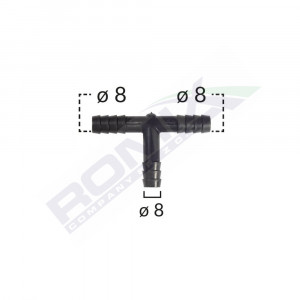 CONECTOR TEU FURTUN CONDUCTE UNIVERSAL 8MM - NEGRU SET 5 BUC - Img 1
