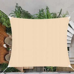 Copertina protectie uv, parasolar 3x3 m, forma patrata, material impermeabil, bej - Img 3
