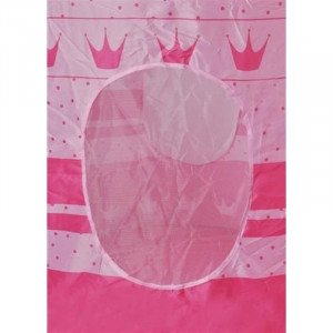 Cort de joaca tip castel, imprimeu buline si coronite, 105x135 cm, husa depozitare, roz - Img 13