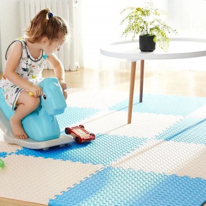 Covoras puzzle xl, 60x60 cm, grosime 2 cm, spuma eva, 2 piese culoare alb - Img 6