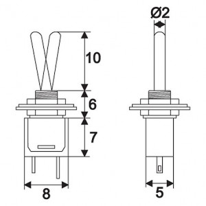 Intrerupatoare cu brat 1 circuit 1A-250V OFF-ON - Img 2