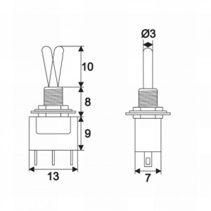 Intrerupatoare cu brat1 circuit3A-250VON-ON - Img 2