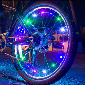 Lumini decorative pentru roata bicicleta, 20 led-uri colorate, 2 moduri iluminare, fir 2 m - Img 3