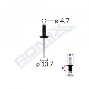 POPNIT UNIVERSAL NEGRU 4.7MM SET 10 BUC - Img 2