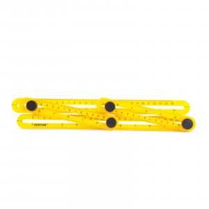 Riglă de plastic cuadrilaterală, cu copiator de unghi , 31 x 18 cm - Img 1