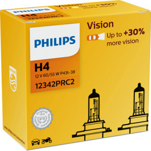 SET 2 BECURI FAR H4 P43t 60/55W 12V VISION PHILIPS - Img 1