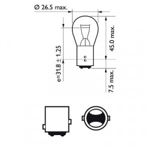 SET 2 BECURI SEMNALIZARE P21/5W 12V (blister) PHILIPS - Img 3