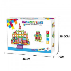 Set constructie magnetic, 106 piese, joc educativ si creativ, varsta 3+, procart - Img 21