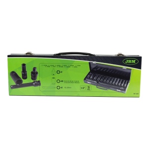 SET DE 15 PIESE DE IMPACT CU 12 TUBULARE LUNGI DE 1/2 INCH HEXAGONALE + ADAPTOARE - Img 6