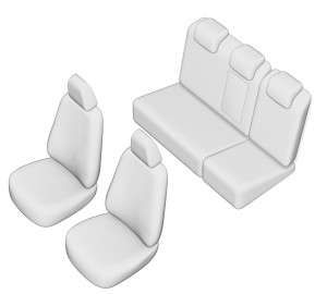 SET HUSE SCAUN PEUGEOT 407 2005-2011 (BANCHETA FRACTIONATA) CU TETIERE SPATE IN FORMA DE L - Img 2