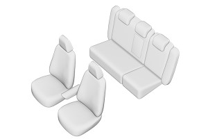 SET HUSE SCAUN VOLKSWAGEN PASSAT B6 VARIANT 2005-2010 (BANCHETA FRACTIONATA) CU TETIERELE SPATE IN FORMA DE L - Img 2
