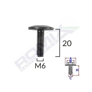 SURUB FIXARE BARA PROTECTIE M6 PENTRU VW/PEUGEOT/CITROEN SET 5 BUC - Img 4