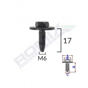 SURUB FIXARE ELEMENTE EXTERIOR PENTRU PEUGEOT, CITROEN 6X17MM SET 5 BUC