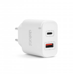Adaptor de rețea USB + Type-C PD20W cu încărcare rapidă - alb - Img 3
