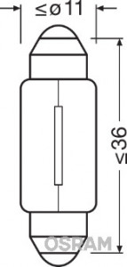 BEC CAMION 24V C5W ORIGINAL SET 10 BUC OSRAM - Img 2