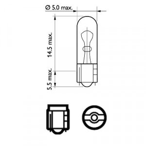 BEC INTERIOR WB T5 12V PHILIPS SET 10 BUC - Img 3