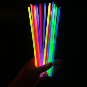 Betisoare bratari luminoase glow sticks, diverse culori, set 100 bucati culoare rosu - Img 7
