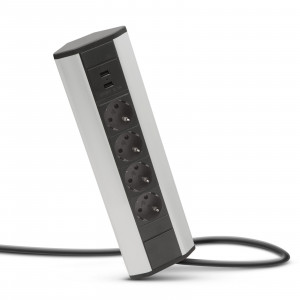 Bloc multipriză de colţ 4 x 250V, 16A / 2 x USB, 2,1A - Img 2