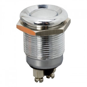 Buton, 1 circuit 2A-250V OFF-(ON), metal • rezistent la apa - Img 1